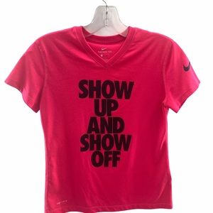 Nike Tee Dri Fit Show Up Graphic Girls Shirt Size L